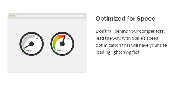 Don’t fall behind your competitors, lead the way, with Spike’s speed optimization that will have your site loading lightening fast.