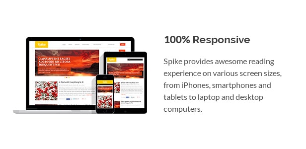 Spike provides awesome reading experience on various screen sizes, from iPhones, smartphones and tablets to laptop and desktop computers.