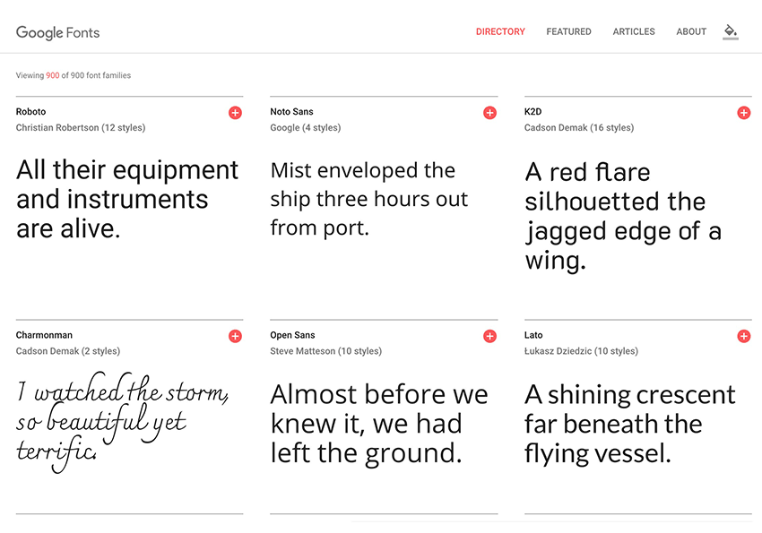 All Google Fonts Included