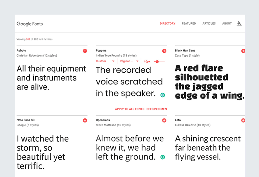 All Google Fonts Included
