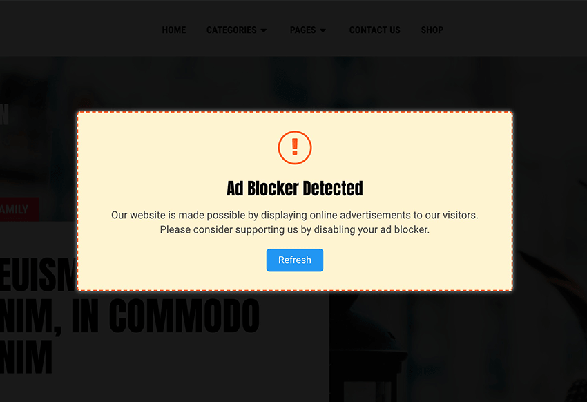 Detects Ad-Blocker