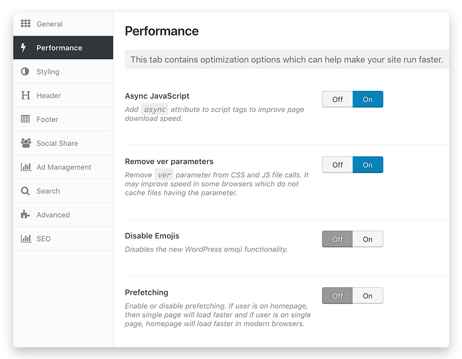 Dedicated Performance Options