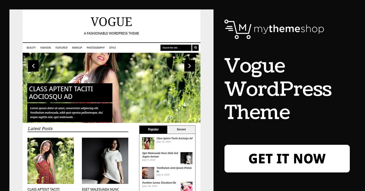 Vogue - Fashionable WordPress Theme @ MyThemeShop