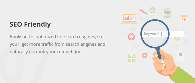 Bookshelf is optimized for search engines, so you'll get more traffic from search engines and naturally outrank your competition.