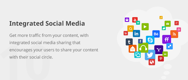 Get more traffic from your content, with integrated social media sharing that encourages your users to share your content with their social circle.