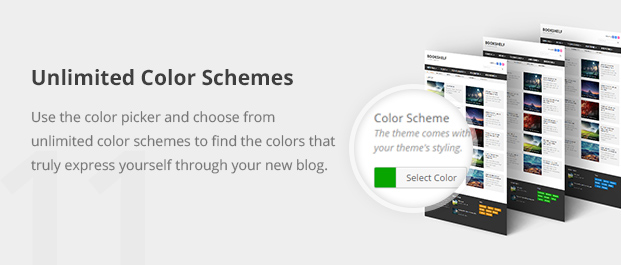 Use the color picker and choose from unlimited color schemes to find the colors that truly express yourself through your new blog.