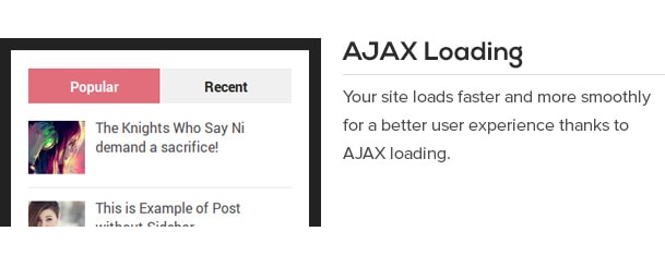 Your site loads faster and more smoothly for a better user experience thanks to AJAX loading.
