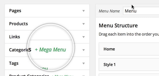 WP Mega Menu Plugin Settings