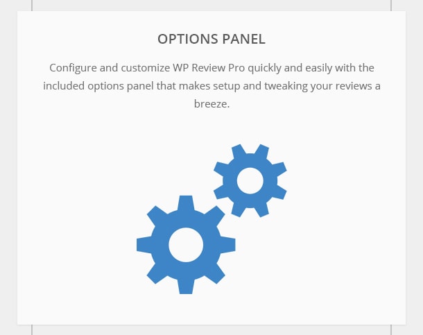 Options Panel - Configure and customize WP Review Pro quickly and easily with the included options panel that makes setup and tweaking your reviews a breeze.