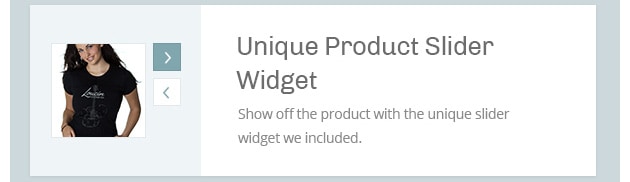 Shoe off the product with the unique slider widget we included.
