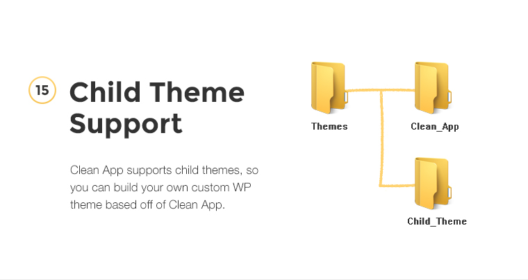 CleanApp supports child themes, so you can build your own custom WP theme based off of CleanApp.