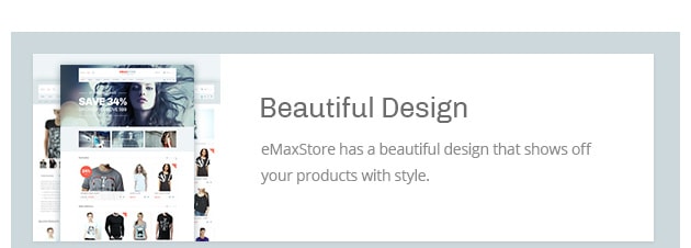 eMaxStore has a beautiful design that shows off your products with style