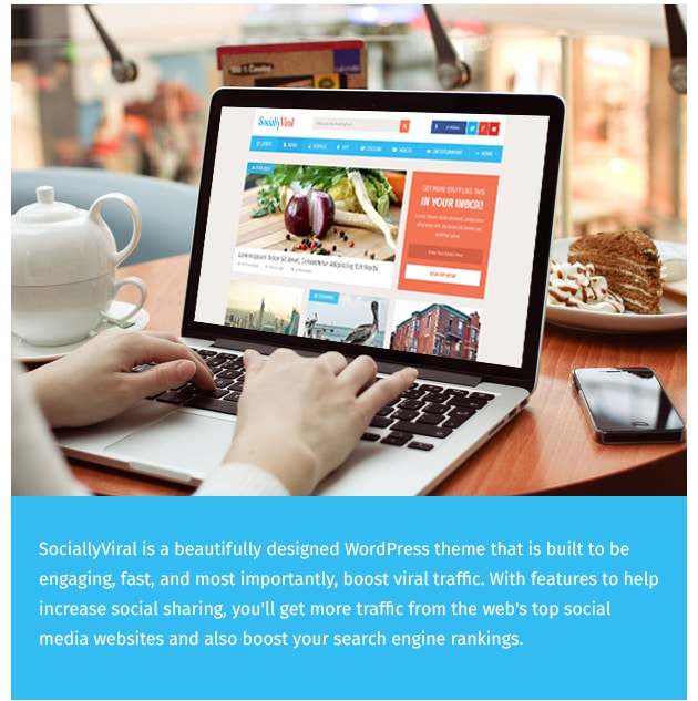 SociallyViral is an engaging WordPress theme that is designed to help boost social shares and get you more viral traffic from the web's top social media websites.