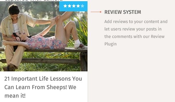 Add reviews to your content and let users review your posts in the comments with our Review Plugin