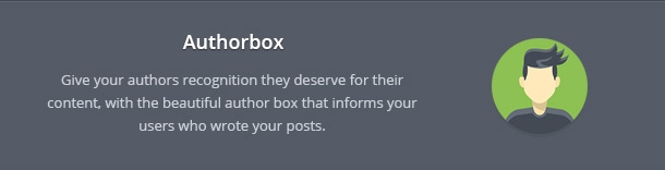Give your authors recognition they deserve for their content, with the beautiful author box that informs your users who wrote your posts.