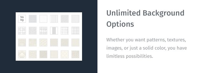 Unlimited Background Options