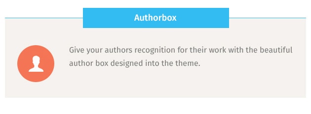 Give your authors recognition for their work with the beautiful author box designed into the theme.