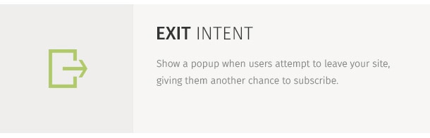 Show a popup when users attempt to leave your site, giving them another chance to subscribe.