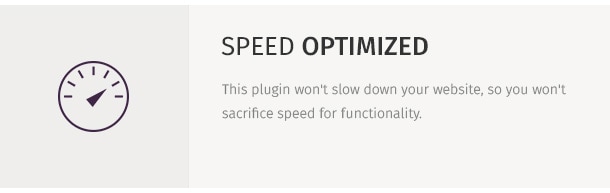This plugin won't slow down your website, so you won't sacrifice speed for functionality.