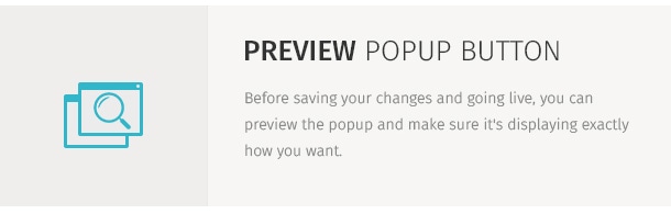 Before saving your changes and going live, you can preview the popup and make sure it's displaying exactly how you want.