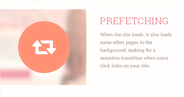 When the site loads, it also loads some other pages in the background, making for a seamless transition when users click links on your site.