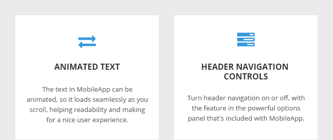 Animated Text and Header Navigation Controls