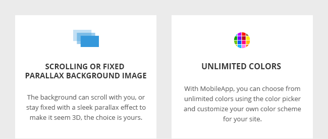 Scrolling or Fixed Parallax Background Image and Unlimited Colors