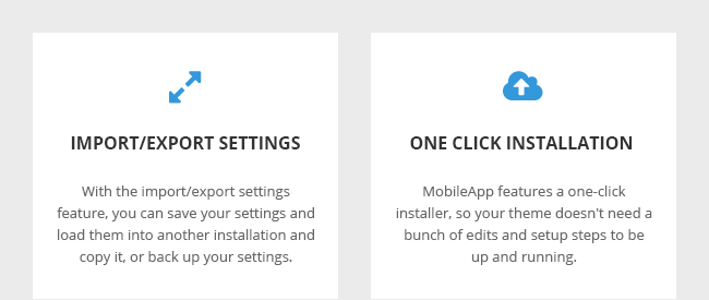 Import and Export Settings and One Click Installation