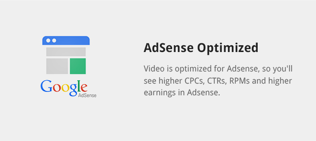 Video is optimized for Adsense, so you'll see higher CPCs, CTRs, RPMs and higher earnings in Adsense.