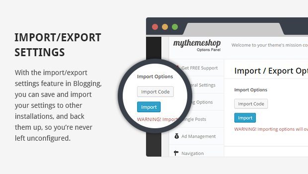 Blogging - Import / Export Settings