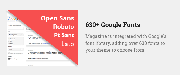 630+ Google Fonts