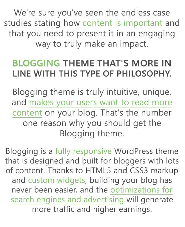 Why Blogging WordPress Theme?