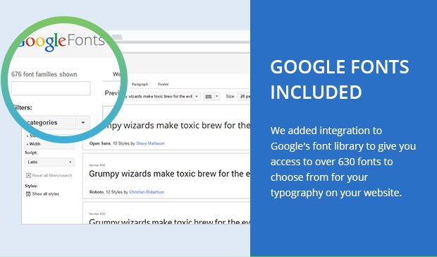 Google Fonts Included