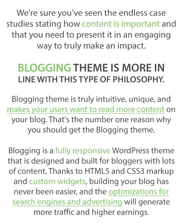 Why Blogging WordPress Theme?
