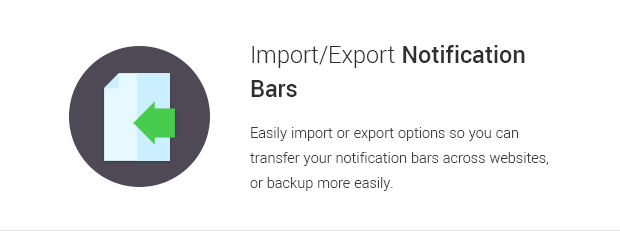 Import Export Notification Bars