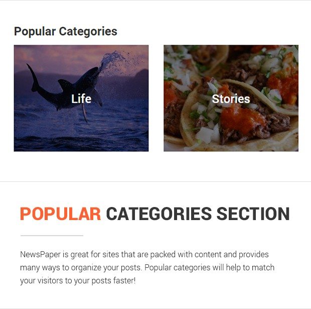Popular Categories Section