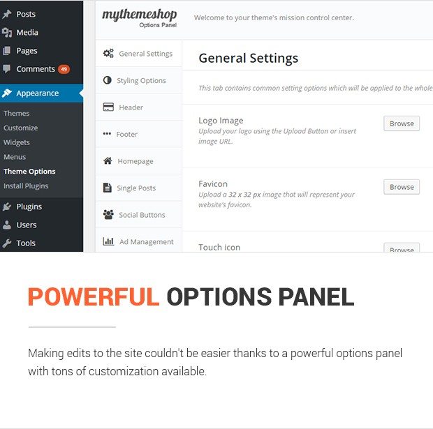 Powerful Options Panel