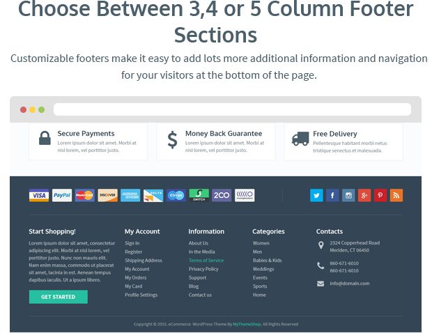 Choose Between 3, 4 or 5 Column Footer Sections