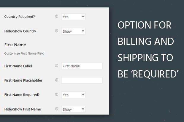 Option for Billing and Shipping to be 'Not Required'