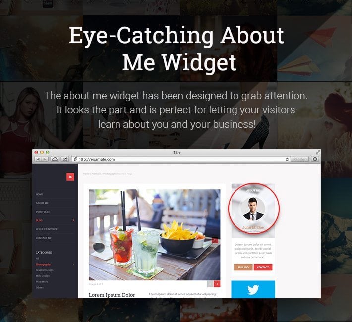 Eye Catching About Me Widget