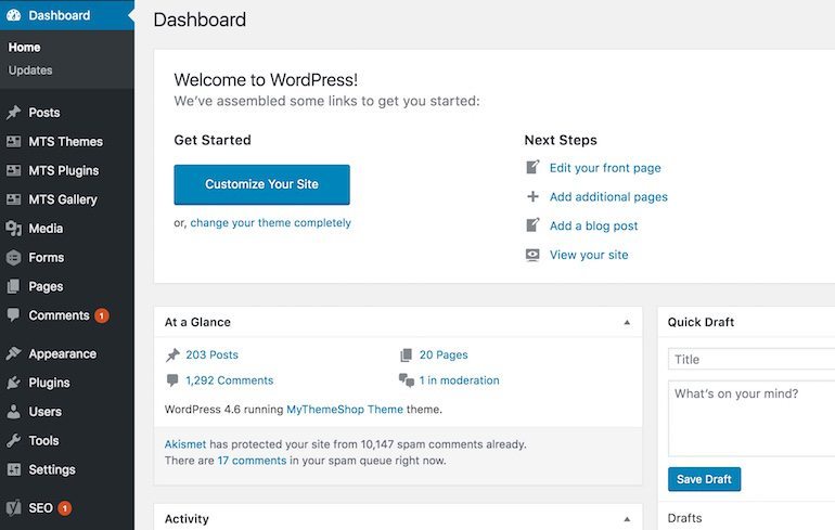 typical-wordpress-dashboard