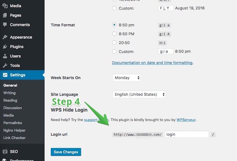 wordpress login wps settings