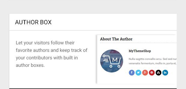Let your visitors follow their favorite authors and keep track of your contributors with built in author boxes.