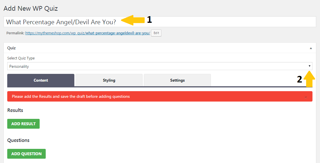 giving catchy title personality quiz