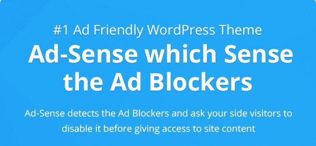 WordPress theme which detects Adblockers