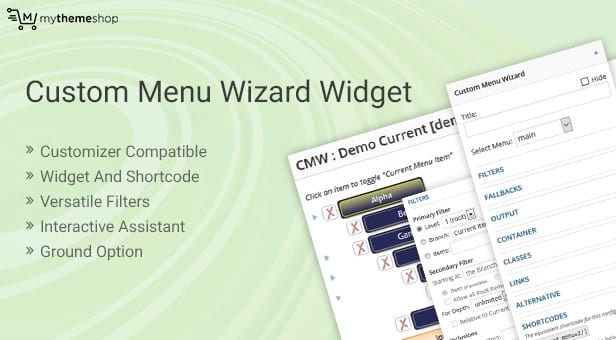 Custom Menu Wizard Widget