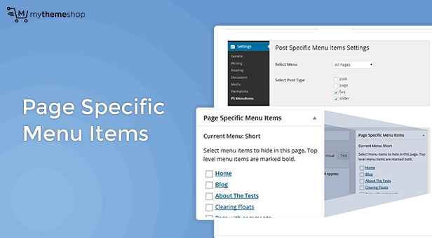 Page Specific Menu Items