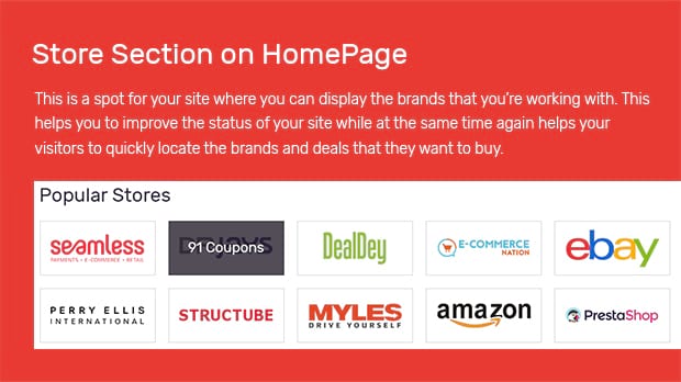 Store Section on HomePage