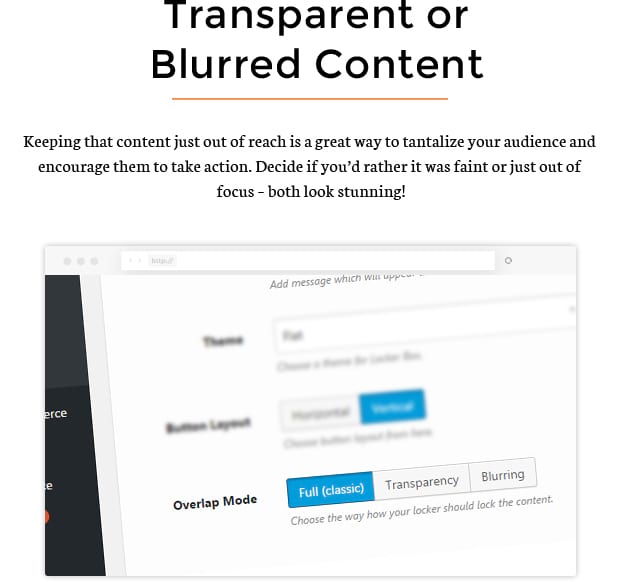 Transparent or Blurred Content