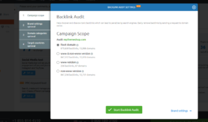 Backlink audit campaign scope